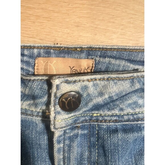 Yanuk Straight Denim Skirt Womens Size 4 Blue Light Wash Front Slit Y2K Casual - Picture 3 of 9